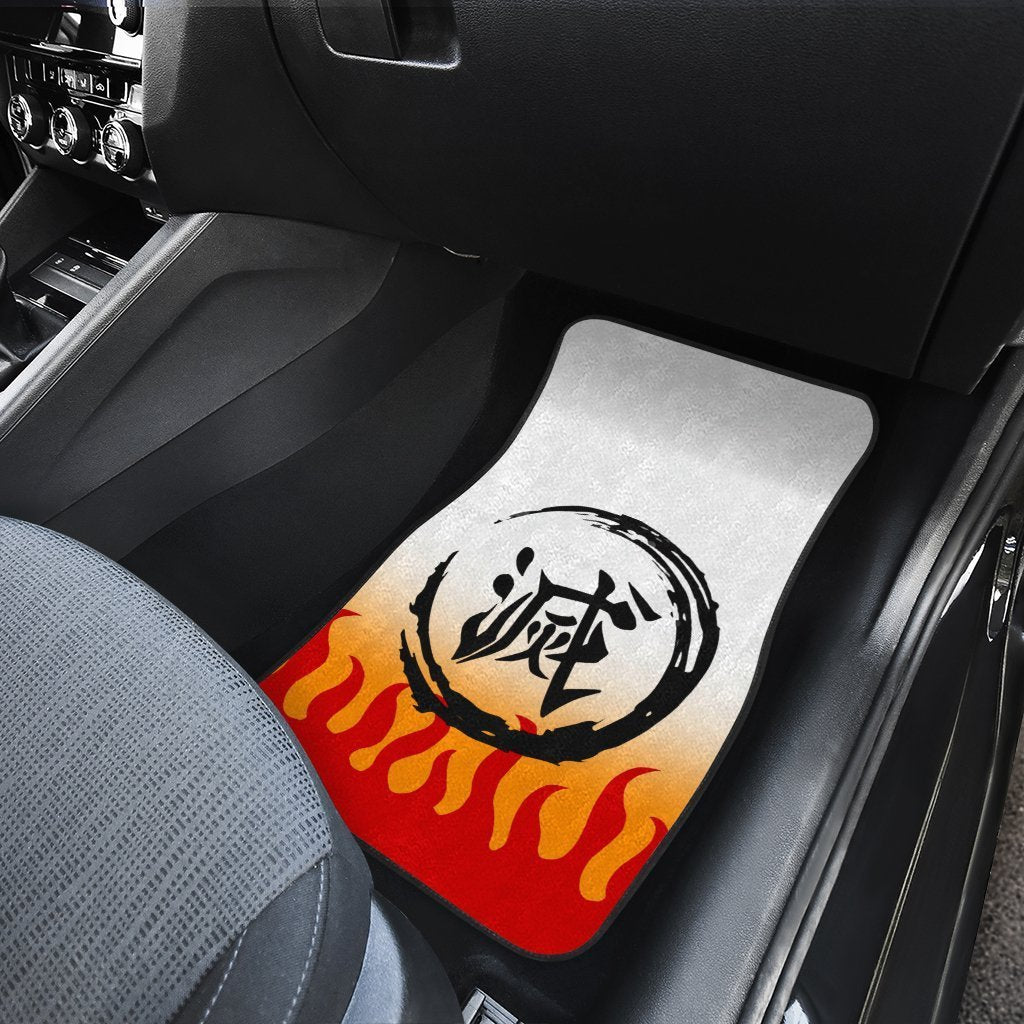 Rengoku Uniform Car Floor Mats Custom Demon Slayer Anime Car Accessories