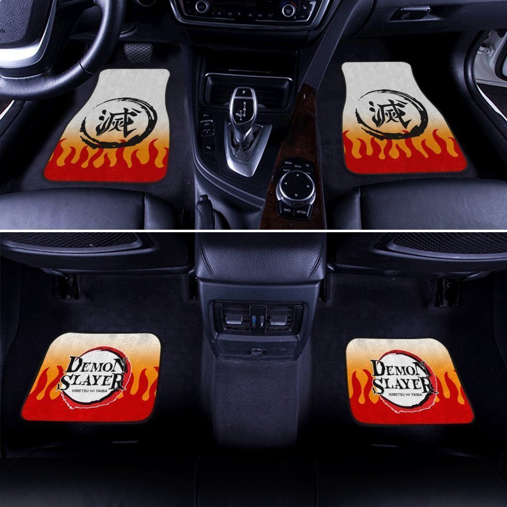 Rengoku Uniform Car Floor Mats Custom Demon Slayer Anime Car Accessories