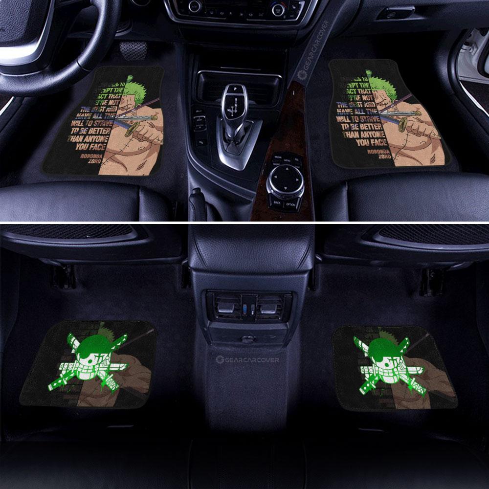 Roronoa Zoro Quotes Car Floor Mats Custom One Piece Anime Car Accessories Gifts For Fans