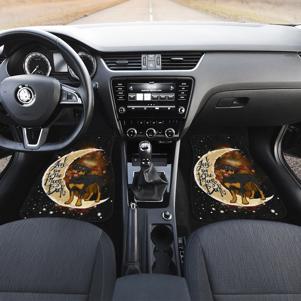 Rottweiler Car Floor Mats I Love You To The Moon And Back Gift Idea For Rottweiler Owners