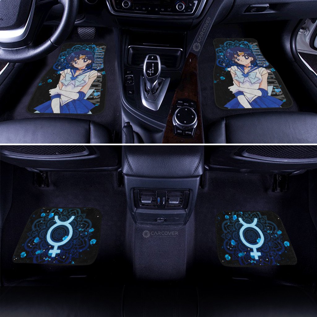 Sailor Moon Anime Car Floor Mats Custom Sailor Mercury Car Accessories