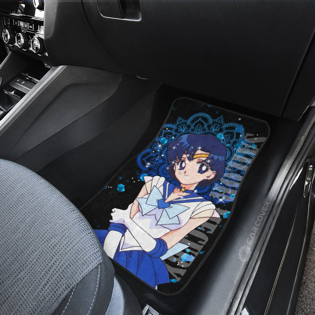 Sailor Moon Anime Car Floor Mats Custom Sailor Mercury Car Accessories