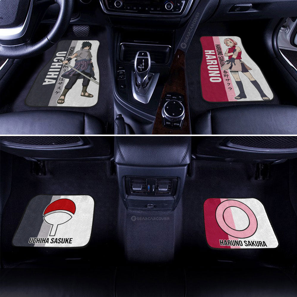 Sakura And Sasuke Car Floor Mats Custom Naruto Anime Car Accessories For Fans