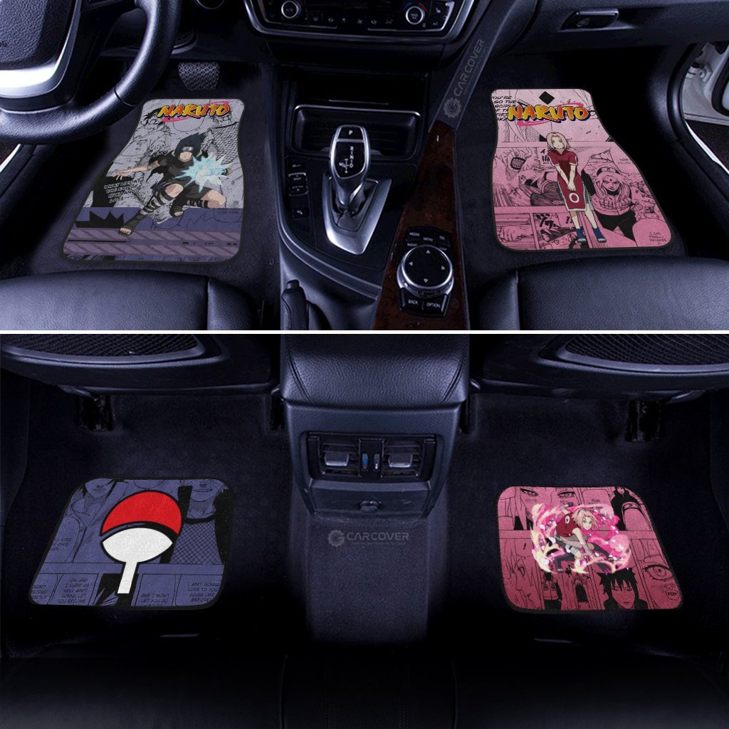 Sasuke And Sakura Car Floor Mats Custom Anime Naruto Car Interior Accessories