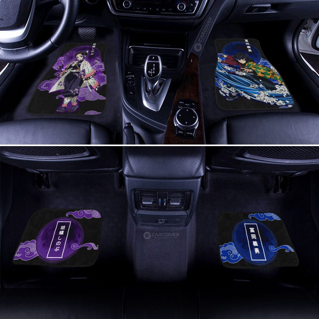 Shinobu And Giyuu Car Floor Mats Custom Demon Slayer Anime Car Interior Accessories