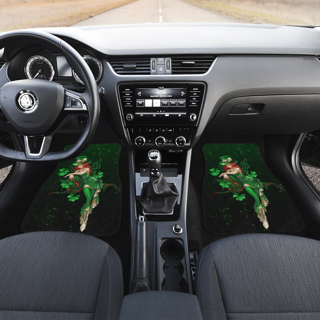 St. Patrick's Lucky Skull Shamrock Car Floor Mats