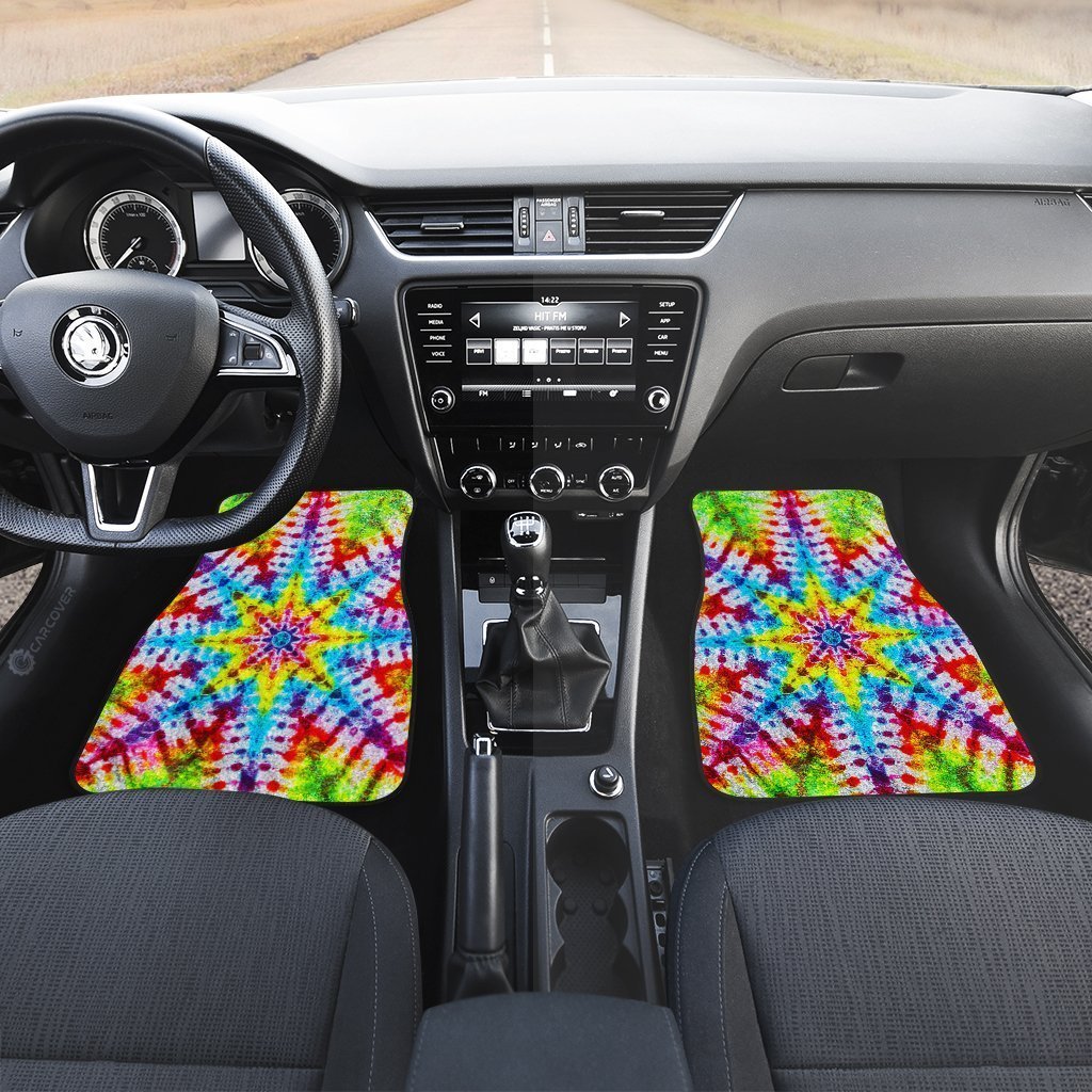 Star Tie Dye Car Floor Mats Custom Hippie Car Accessories Gifts