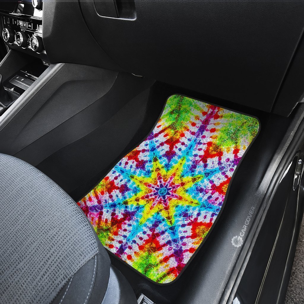 Star Tie Dye Car Floor Mats Custom Hippie Car Accessories Gifts