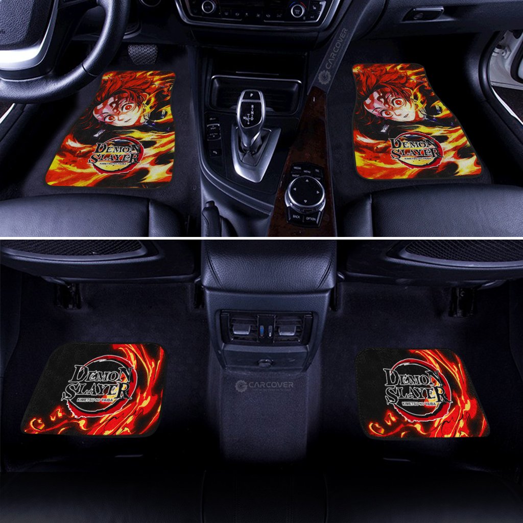 Sun Breathing Tanjiro Car Floor Mats Custom Anime Demon Slayer Car Accessories