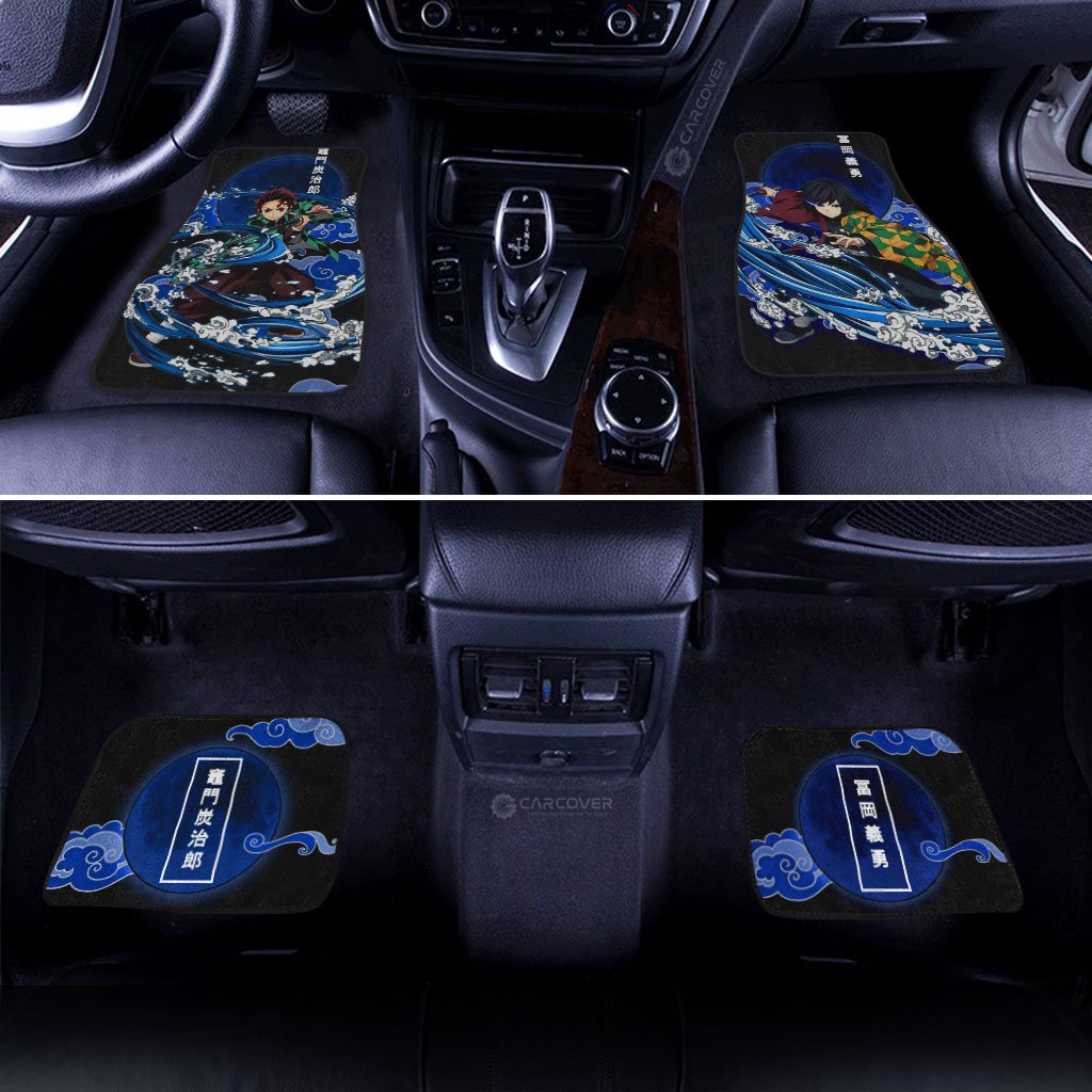 Tanjiro And Giyuu Car Floor Mats Custom Anime Demon Slayer Car Interior Accessories