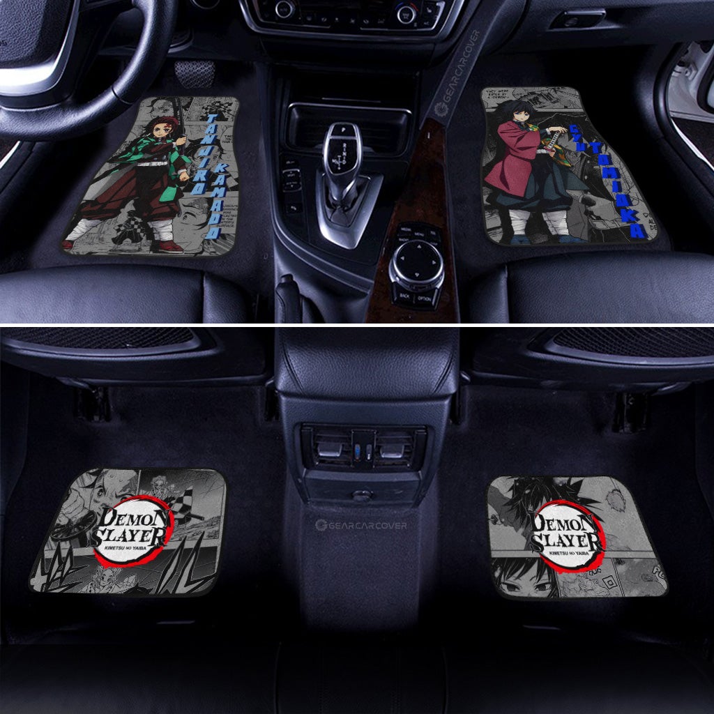 Tanjiro And Giyuu Car Floor Mats Custom Demon Slayer Anime Mix Manga Gifts For Fans