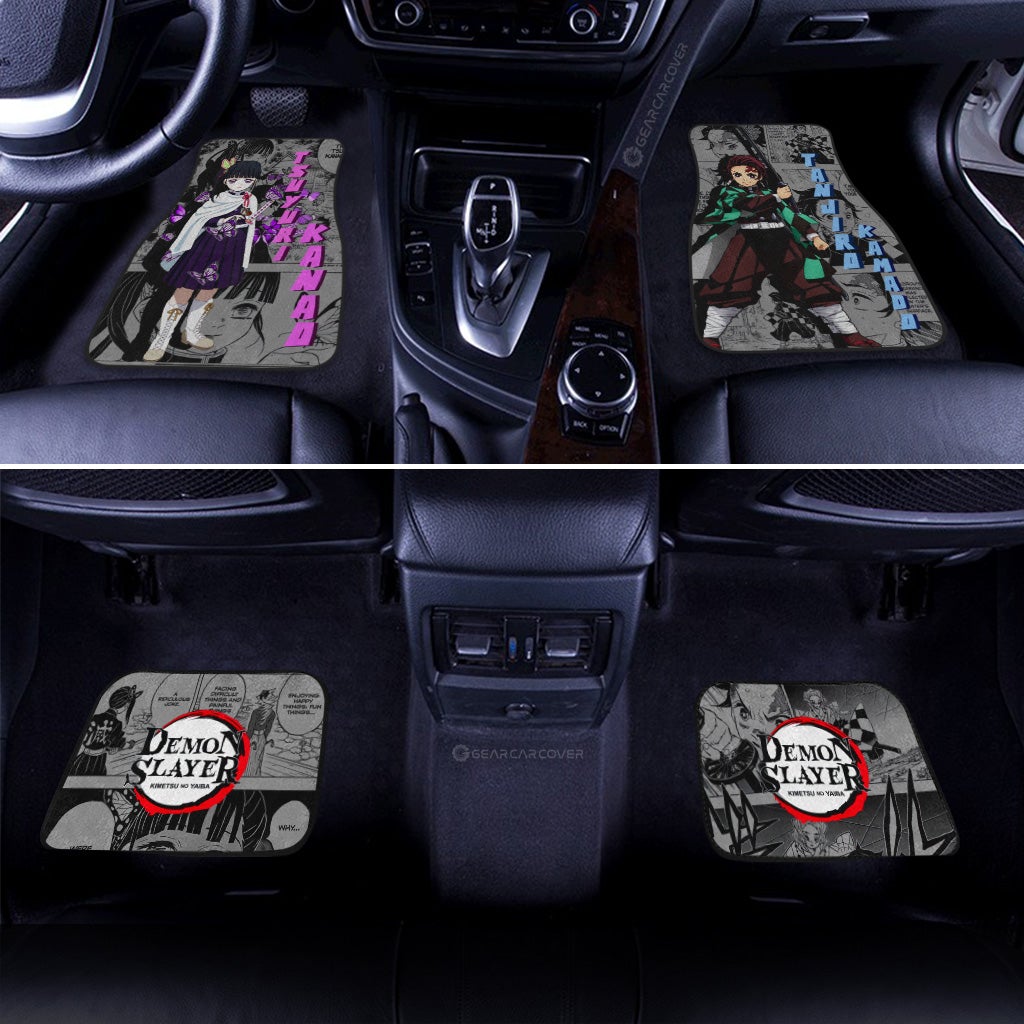 Tanjiro And Kanao Car Floor Mats Custom Demon Slayer Anime Mix Manga Gifts For Fans