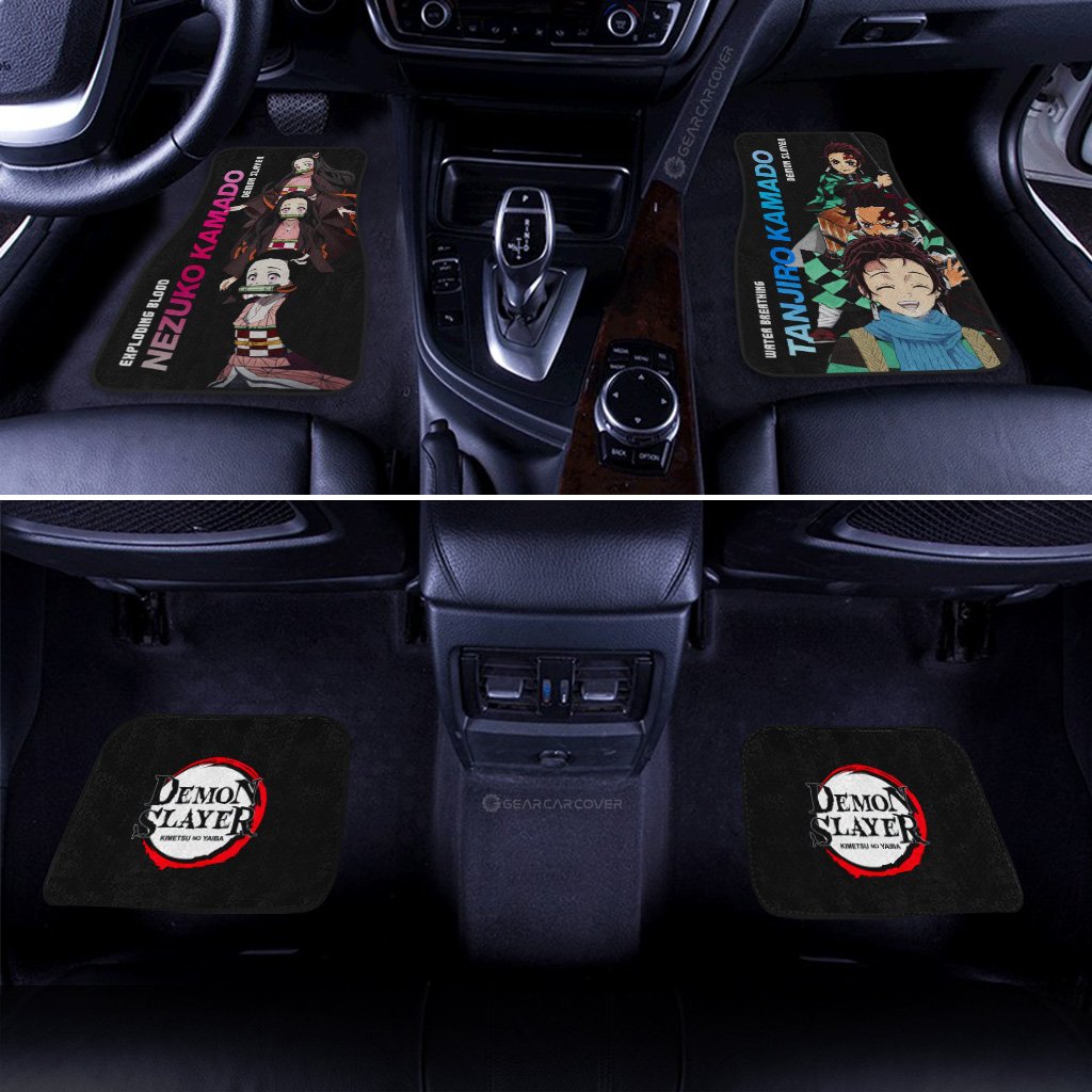 Tanjiro And Nezuko Car Floor Mats Custom Demon Slayer Anime Gifts Idea For Fans