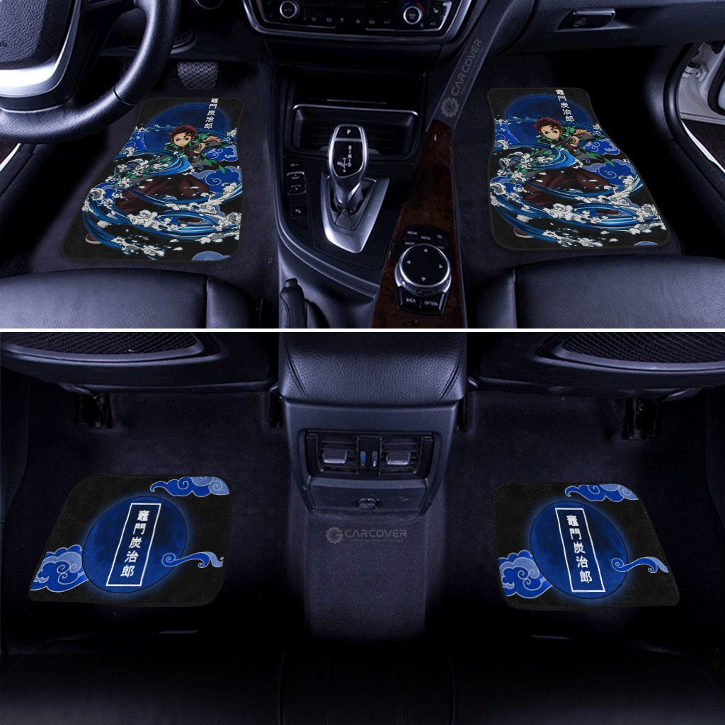 Tanjiro Water Breathing Skill Car Floor Mats Custom Demon Slayer Anime Car Accessories