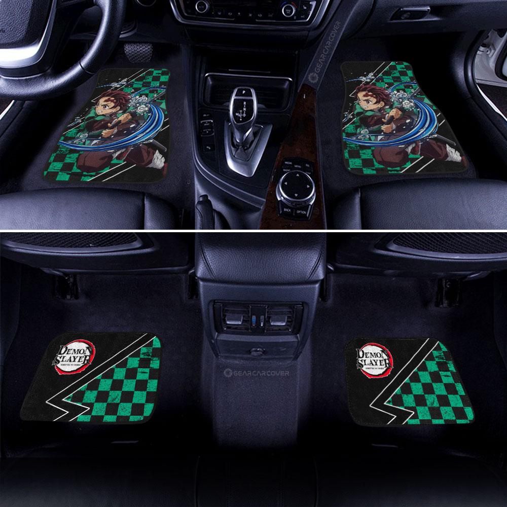 Tanjiro Water Car Floor Mats Custom Breathing Skill Demon Slayer Anime Car Accessories