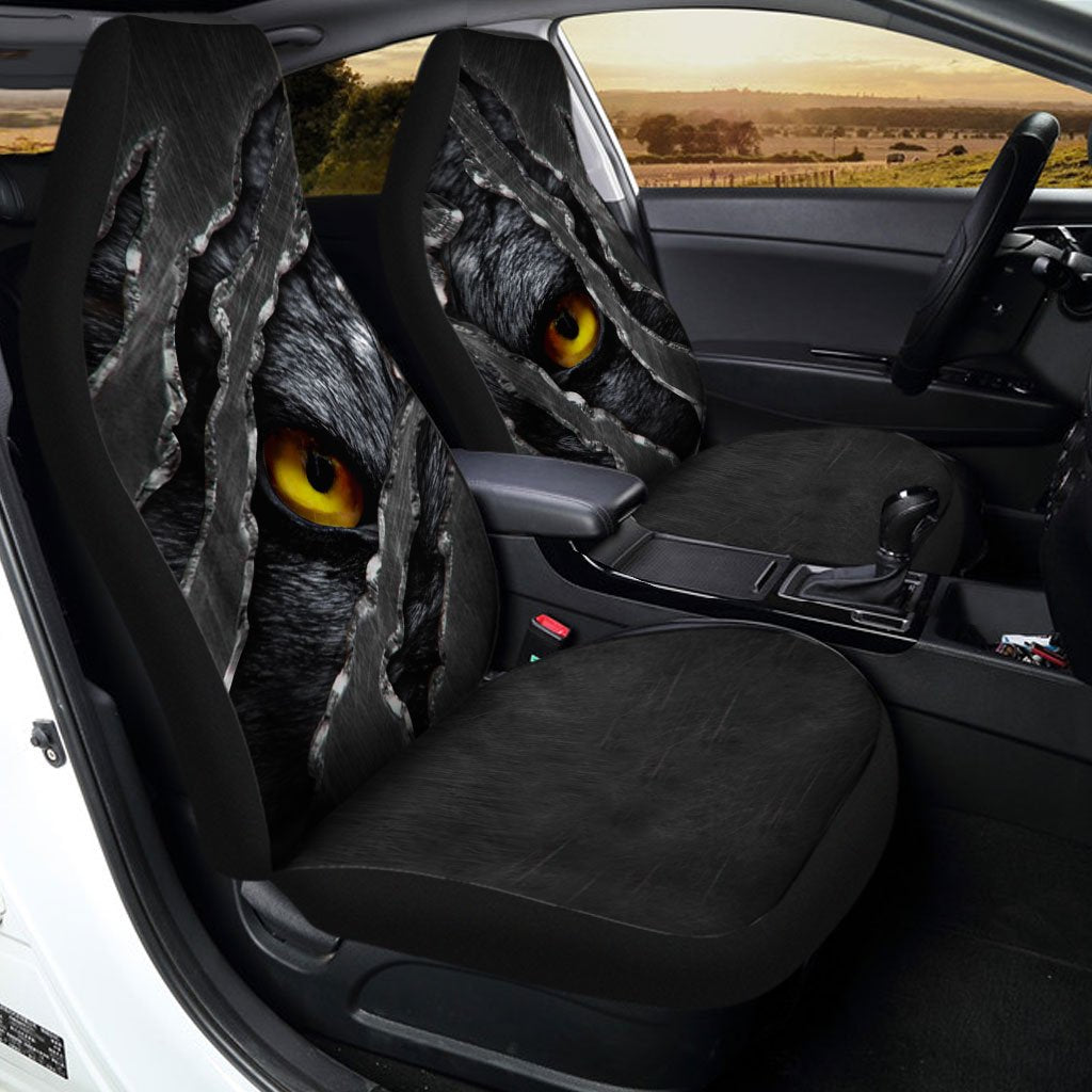 Tiger Car Seat Covers Custom Yellow Eyes Cool Car Accessories