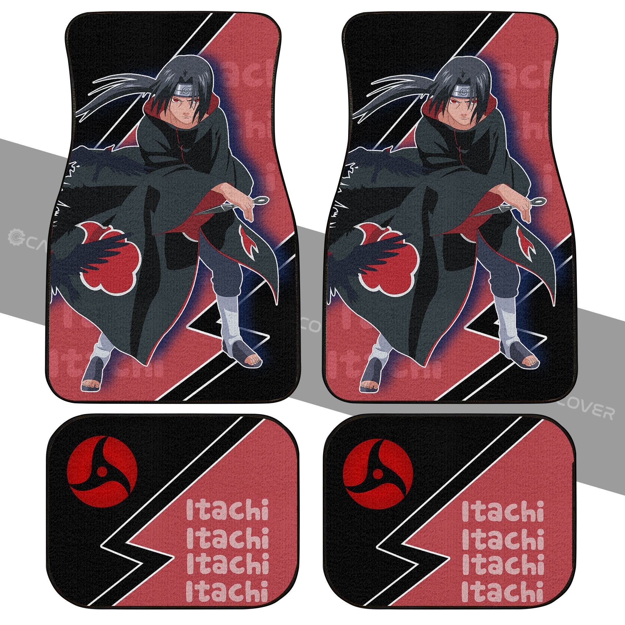 Uchiha Itachi Car Floor Mats Custom Akatsuki Members Anime Car Accessories