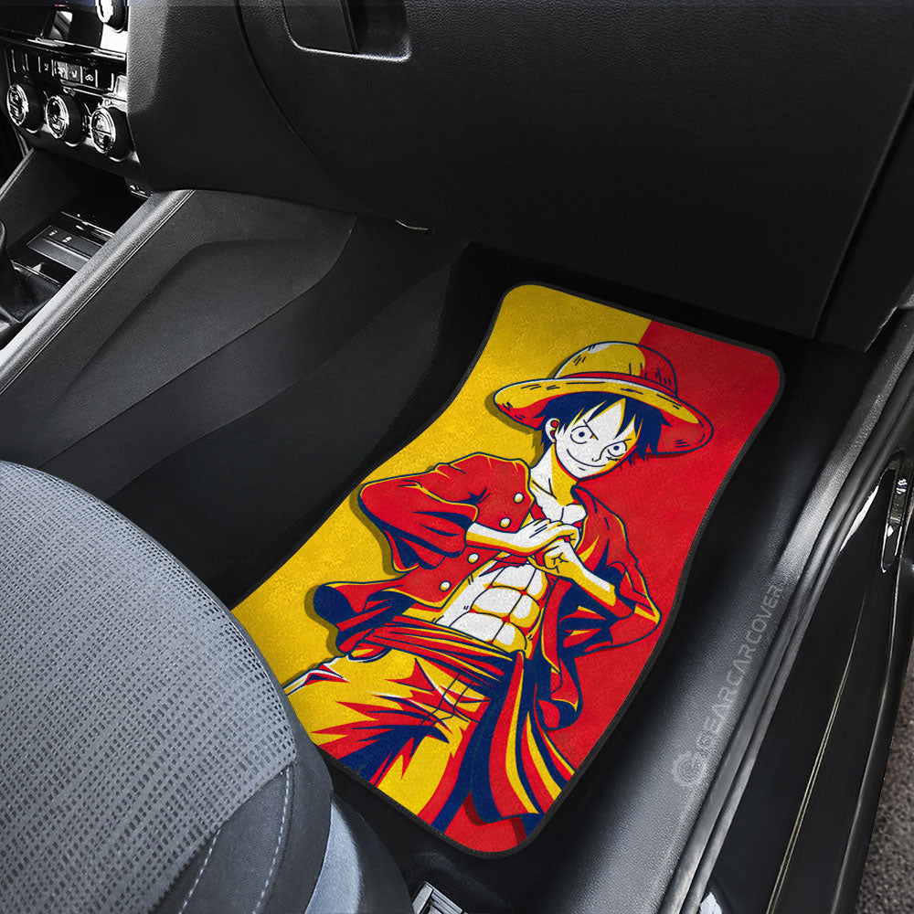 Vintage Monkey D. Luffy Car Floor Mats Custom Anime Car Accessories For One Piece Fans