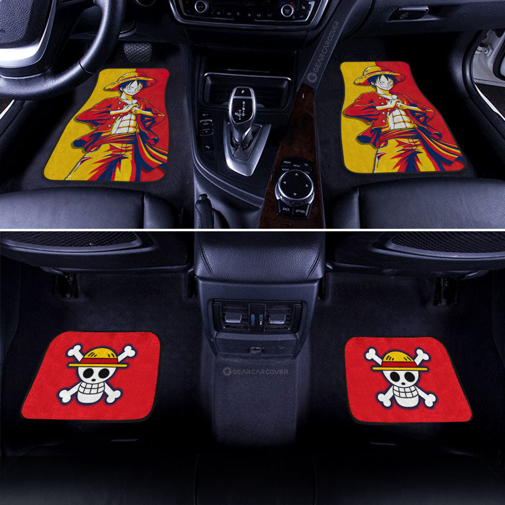 Vintage Monkey D. Luffy Car Floor Mats Custom Anime Car Accessories For One Piece Fans