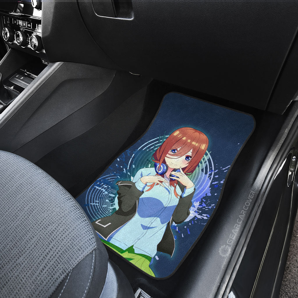 Waifu Girl Miku Nakano Car Floor Mats Custom The Quintessential Quintuplets Car Accessories