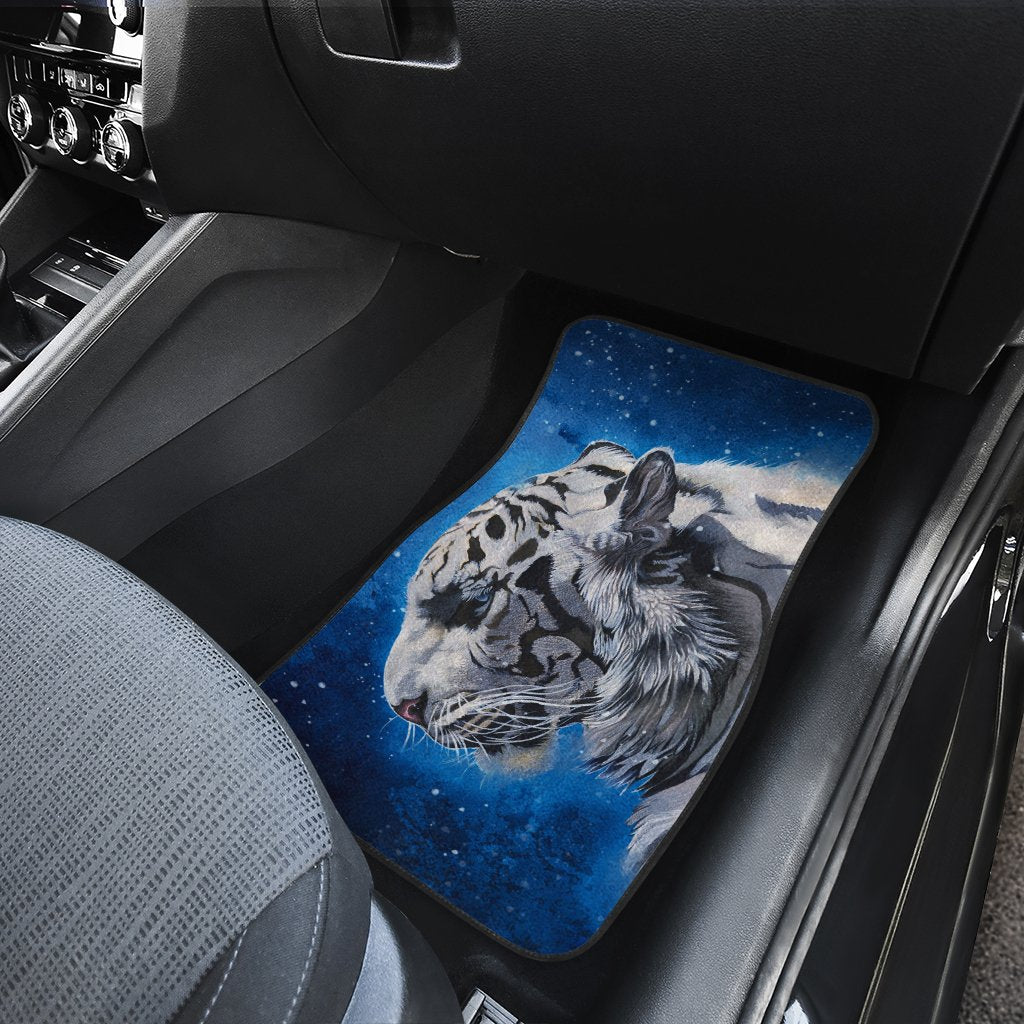 White Wolf And Tiger Car Floor Mats Custom Cool Car Accessories Gifts Idea