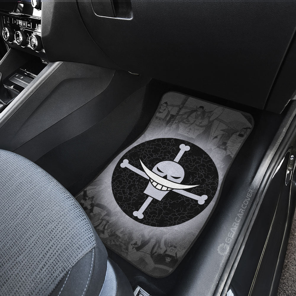 Whitebeard Pirates Flag Car Floor Mats Custom One Piece Anime Car Accessories