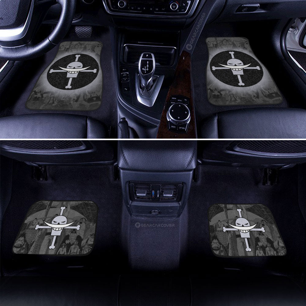 Whitebeard Pirates Flag Car Floor Mats Custom One Piece Anime Car Accessories