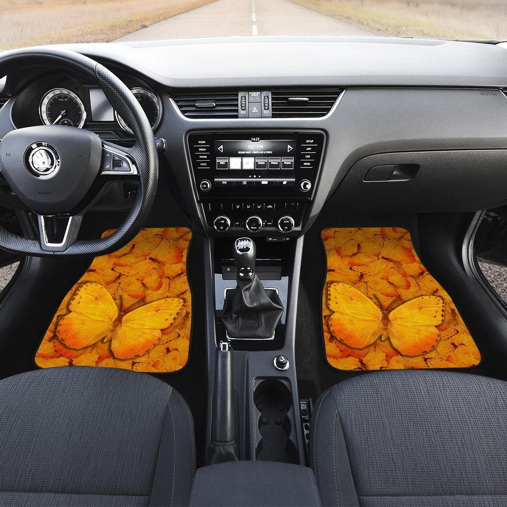Yellow Butterfly Car Floor Mats Custom Butterfly Car Accessories
