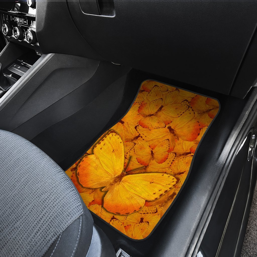 Yellow Butterfly Car Floor Mats Custom Butterfly Car Accessories