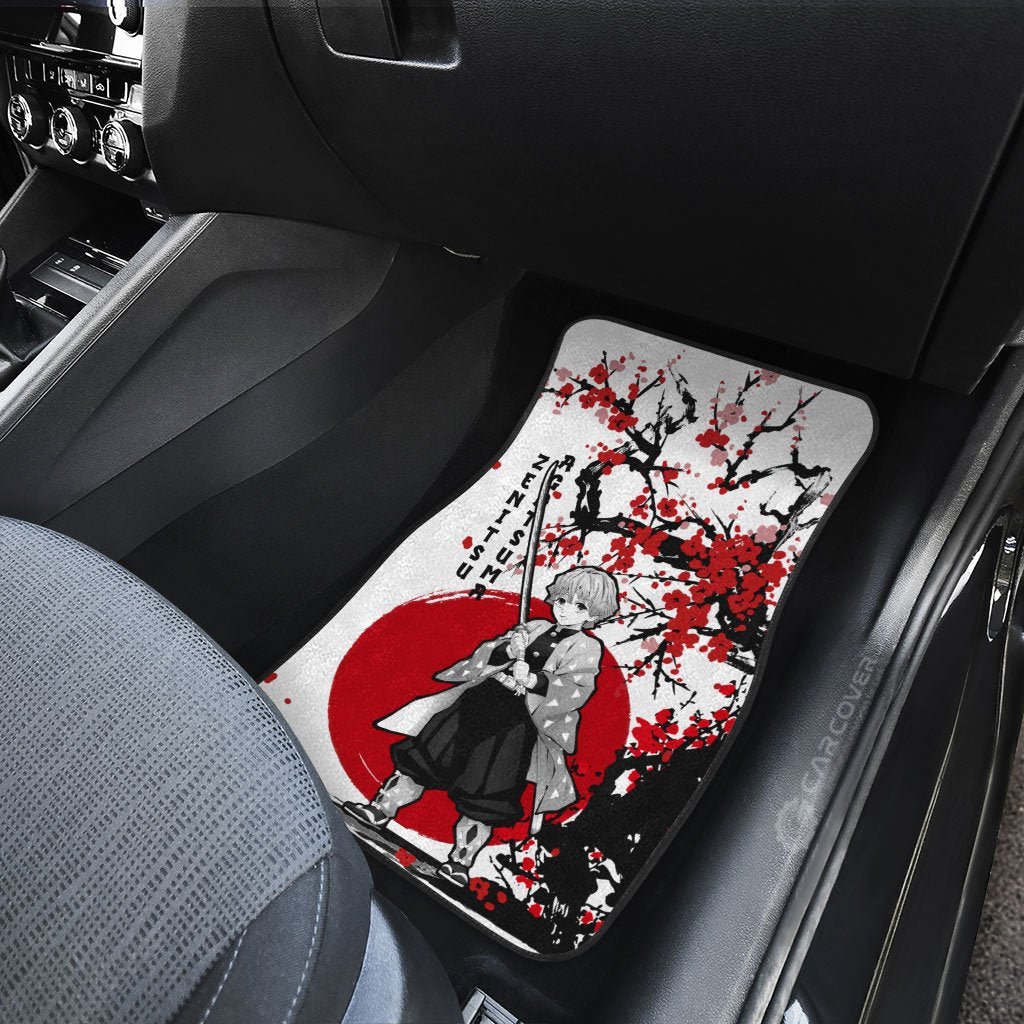 Zenitsu And Nezuko Car Floor Mats Custom Japan Style Demon Slayer Anime Car Interior Accessories