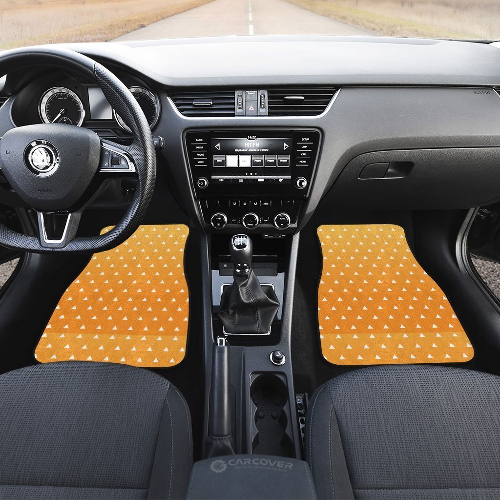 Zenitsu Uniform Car Mats Custom Demon Slayer Anime Car Accessories