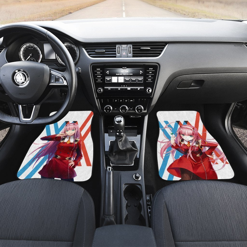 Zero Two Code 002 Car Floor Mats Custom Anime Darling In The Franxx Car Accessories