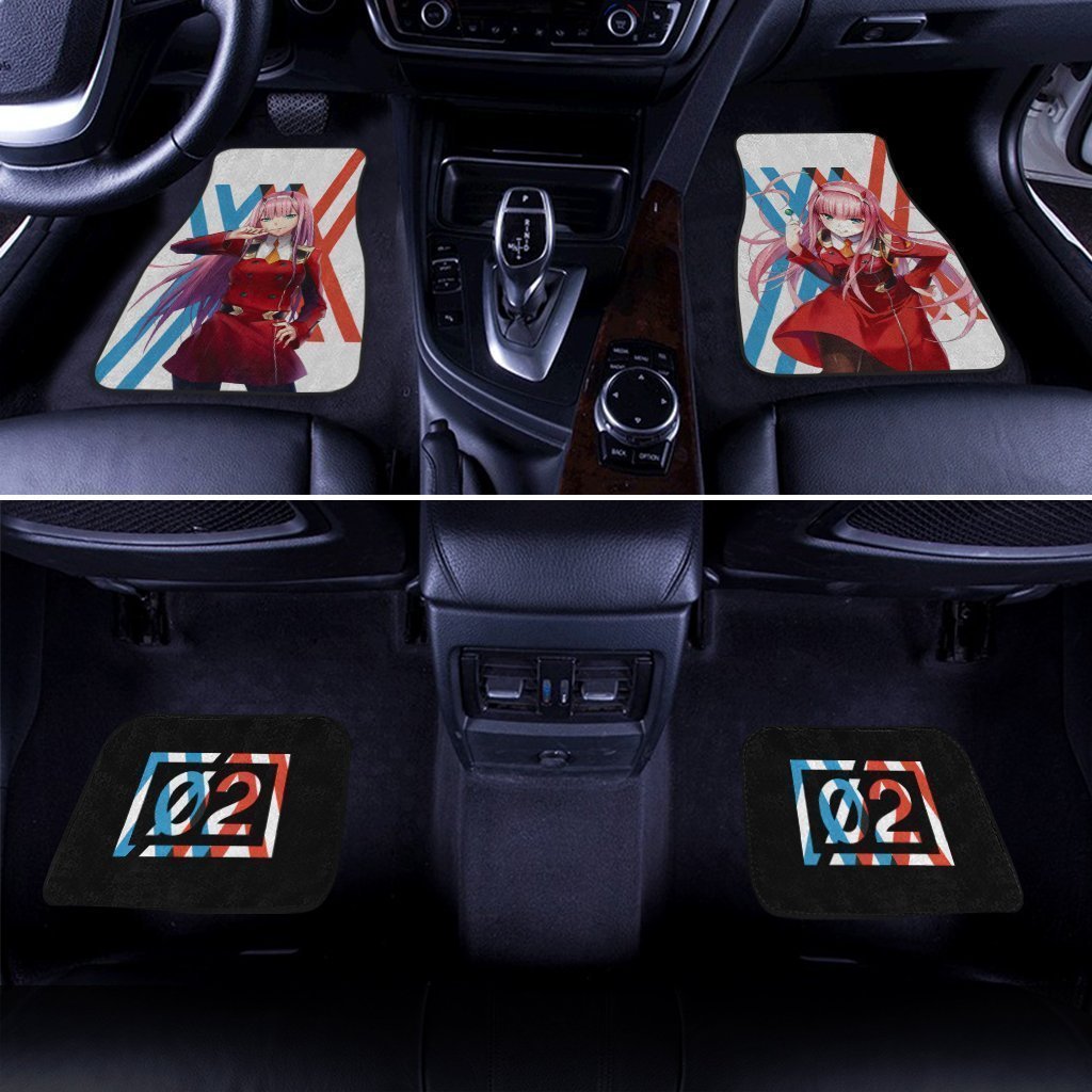 Zero Two Code 002 Car Floor Mats Custom Anime Darling In The Franxx Car Accessories