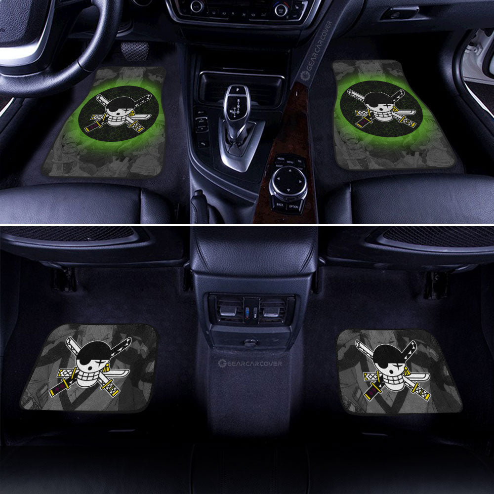Zoro Jolly Flag Car Floor Mats Custom One Piece Anime Car Accessories