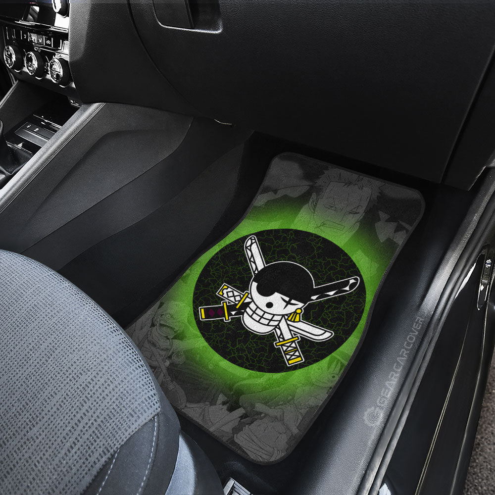 Zoro Jolly Flag Car Floor Mats Custom One Piece Anime Car Accessories